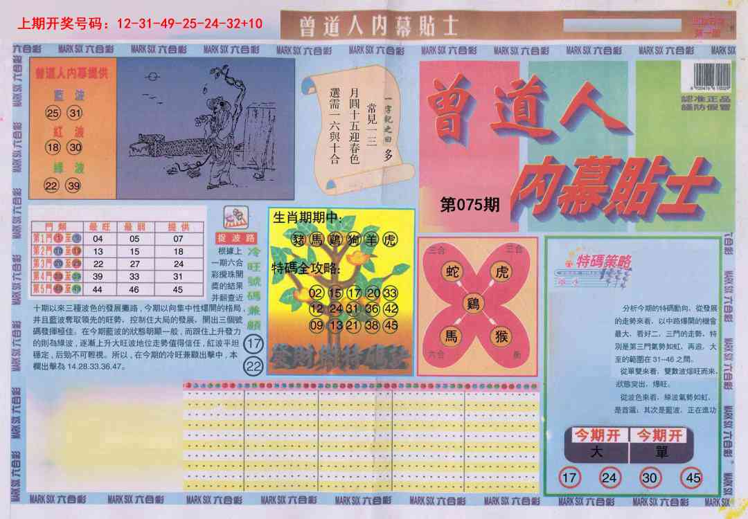 075期曾道人内幕贴士A[图]